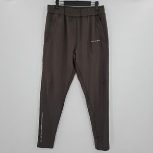 Alphalete Mens Joggers Brown Athletic Training Pants Size L‎ Graphic Leg Logo
